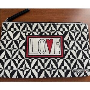 NWOT Brighton Love Pouch Makeup, Documents. Cosmetics, Cards. Travel. Canvas.